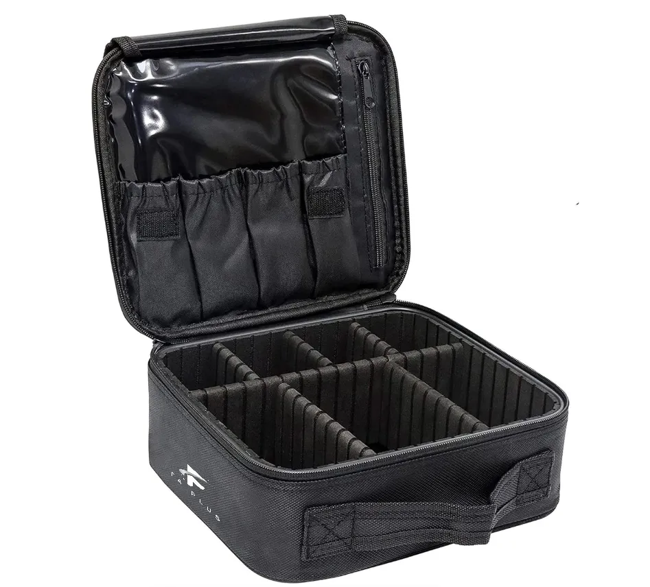 Cosmetic Bag, Portable Makeup Organizer with Adjustable Dividers