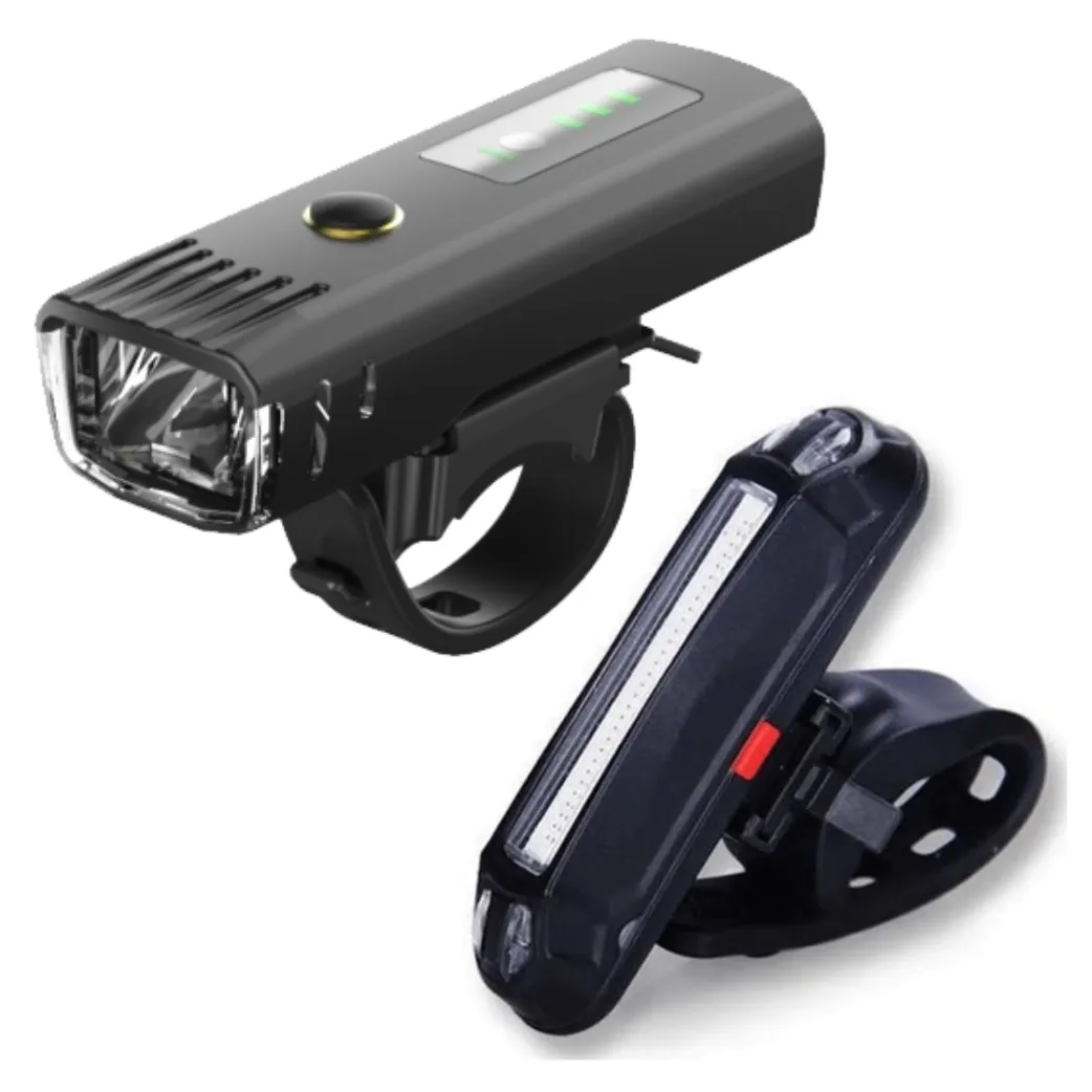 Rechargeable Bike Light Set - Front and Rear With sensor