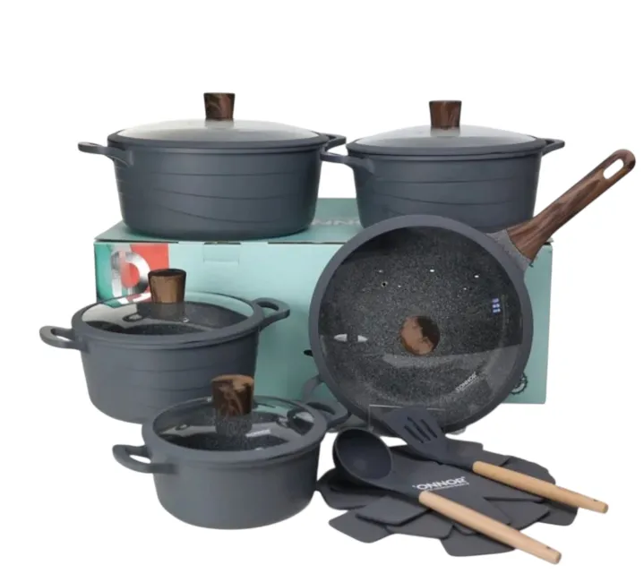 Donnor 15 Piece Die Cast Aluminium Ceramic Non-Stick Cookware Pot Set