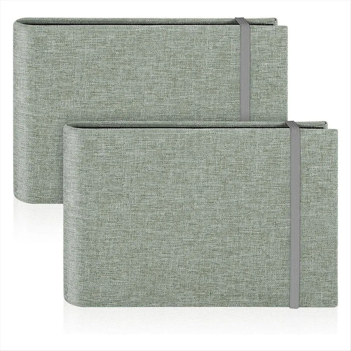 2 Pack Small Photo Albums, 200 Photos Mini Flip Book Album Gray