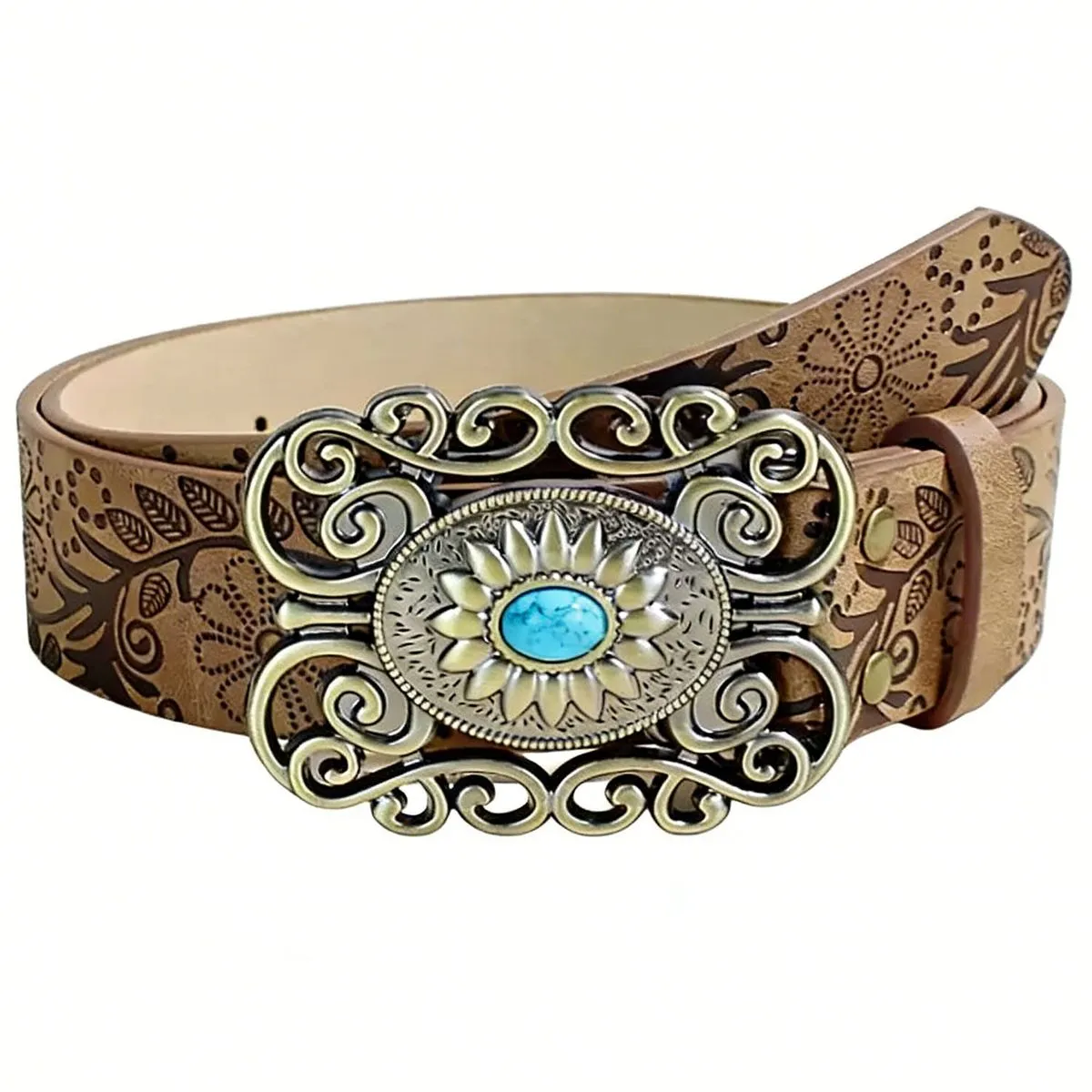 Women Western Leather Blet Cowgirl Country Belt Vintage Waist Belt 105cm