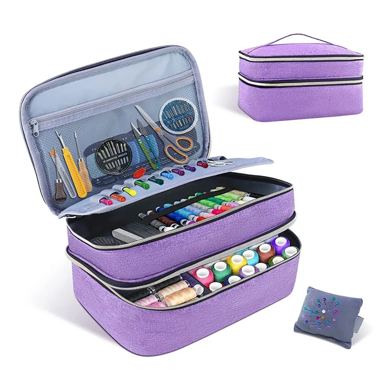 Sewing Supplies Organizer Bag Double-Layer Sewing Box Organizer Bag A