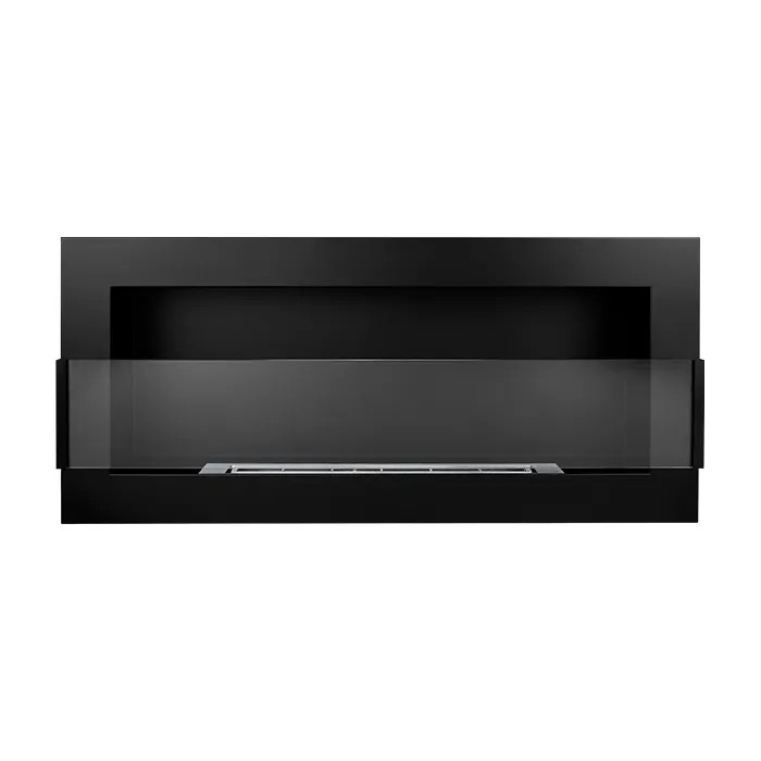 Novaflame - Wall-Mounted Bio-Fireplace 900x400 Large Glass - Matte Black