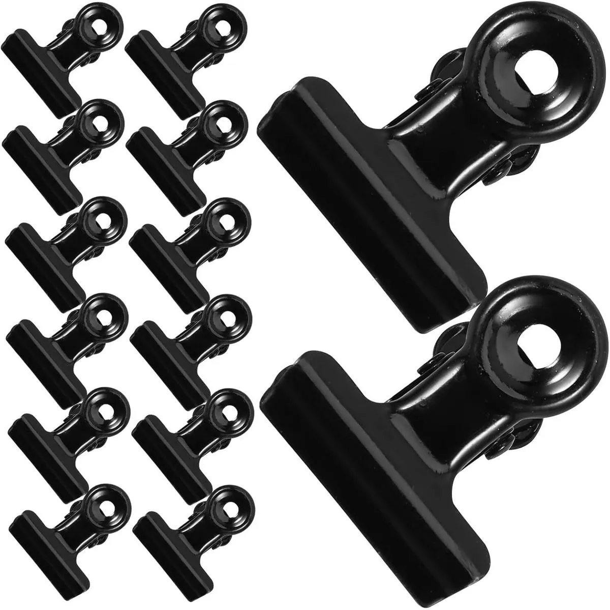 50pcs Black Metal Bulldog Clips Binder Bull Clip Clamps for Office Crafts