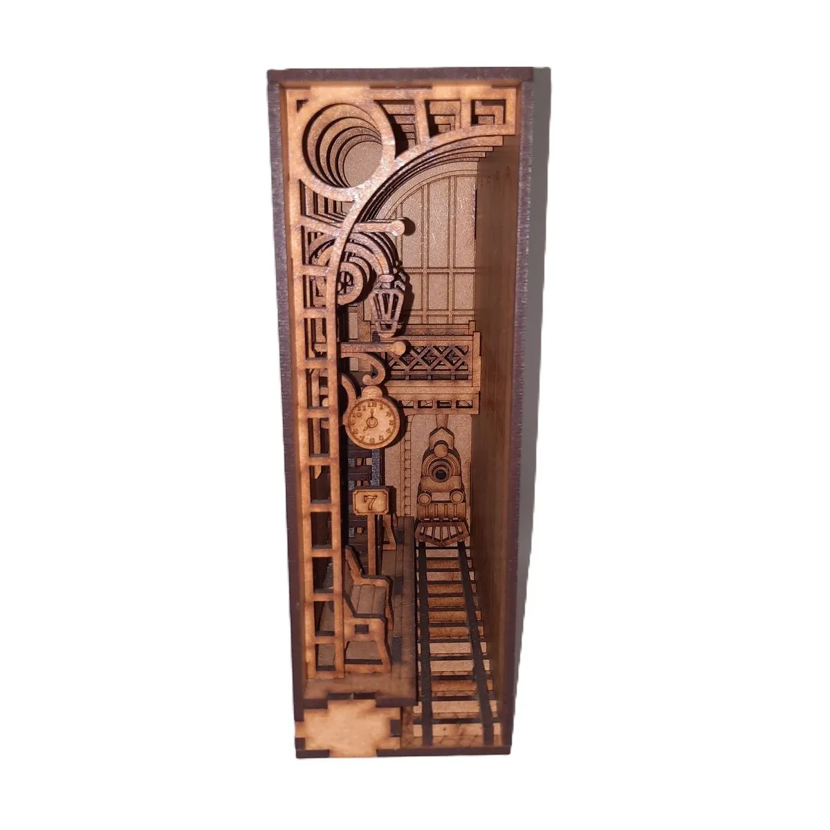 Book Nook Railway Station Model Everything Laser Kit Wooden 3D Puzzle