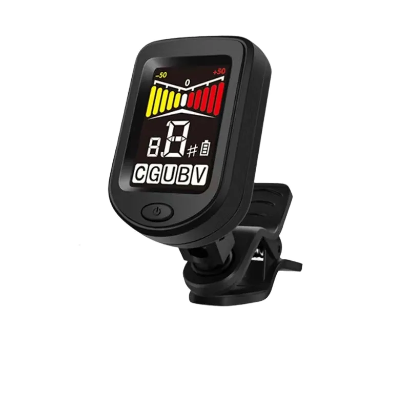 360 Rotating Clip-On Tuner - Color Display for Guitar,Ukulele, Bass & More