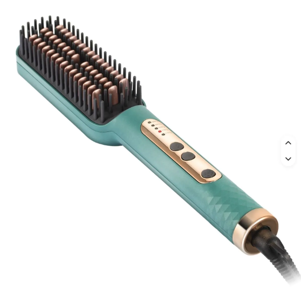 Hair Straightener Brush Fast Heating 5 Temperature Settings - Green