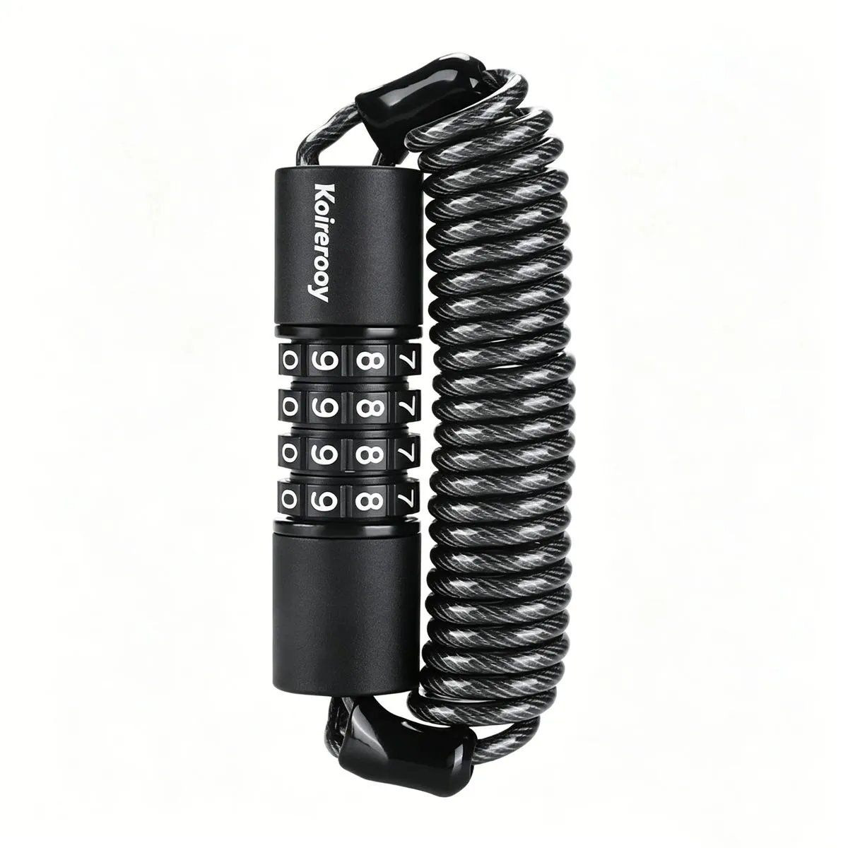 Koirerooy 1.5M Resettable Combo Cable Lock for Bike Helmet Stroller Luggage - Black