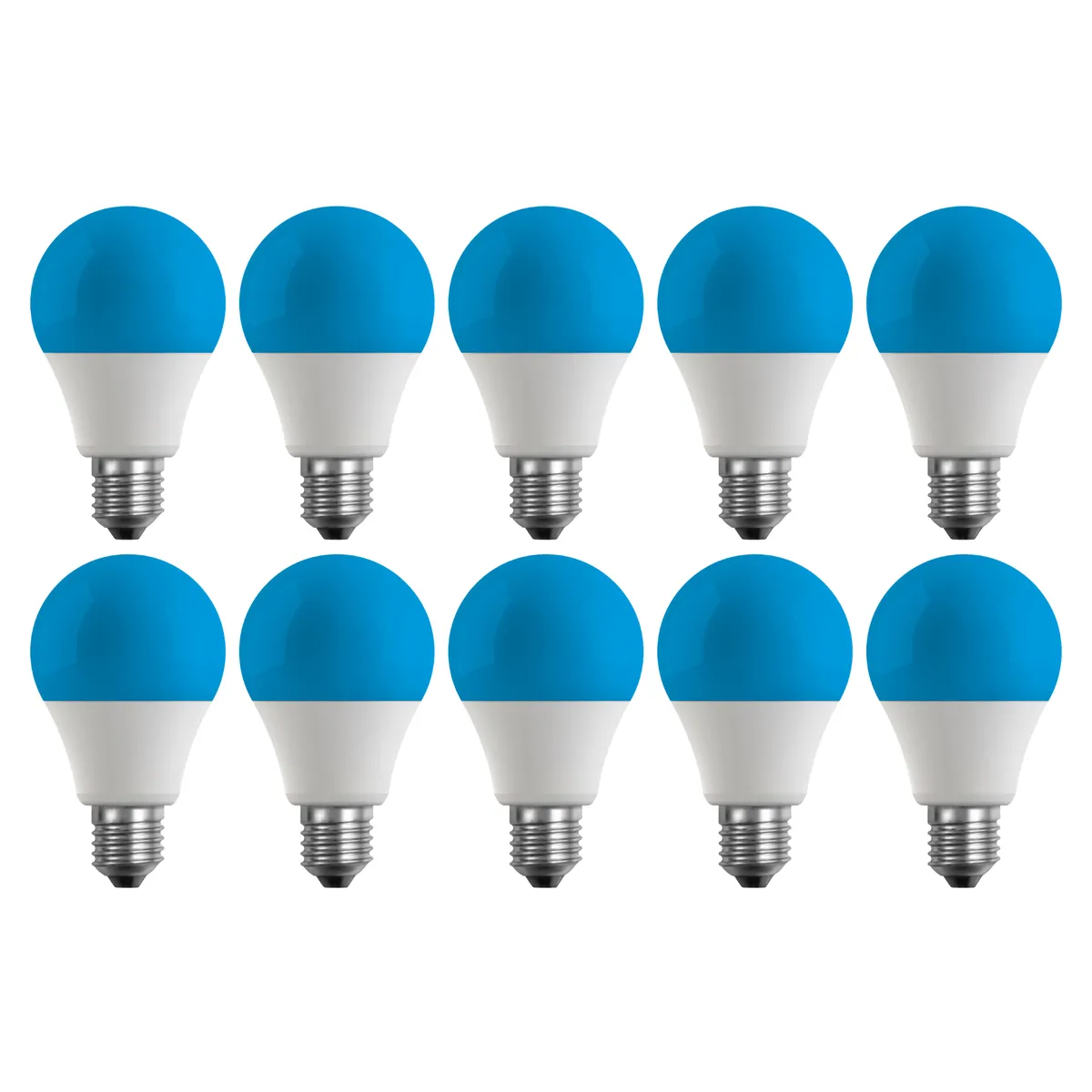 illumin8 A60 E27 6W LED Colour Light Bulbs - 10 Pack - Blue