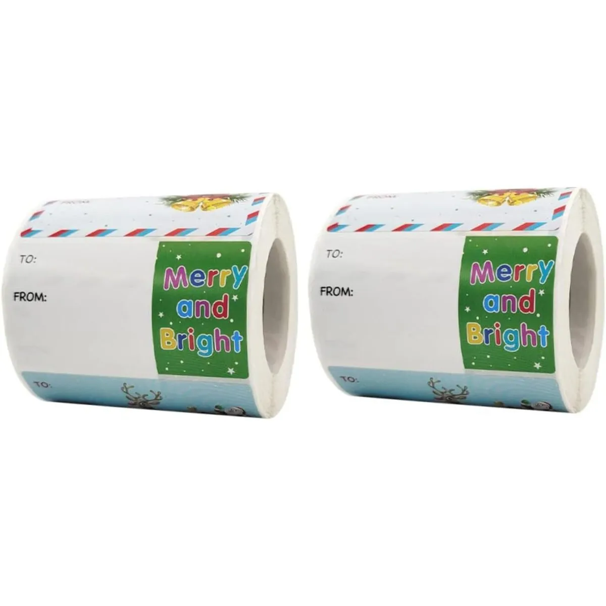 Christmas Label Stickers Self-Adhesive for Holiday Presents Crafts and Dec