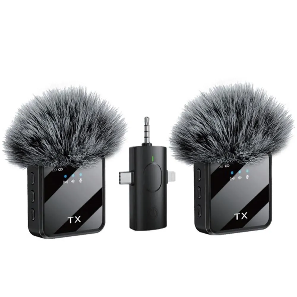 DW 3In1 Wireless Lavalier Microphone For Live Video Recording - F11-2