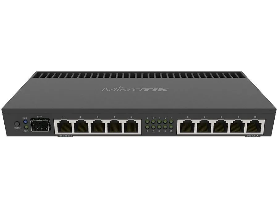 MikroTik 10 Port Gigabit 1SFP+ 4 Core L5 Rack-Mount Router - RB4011iGS+RM