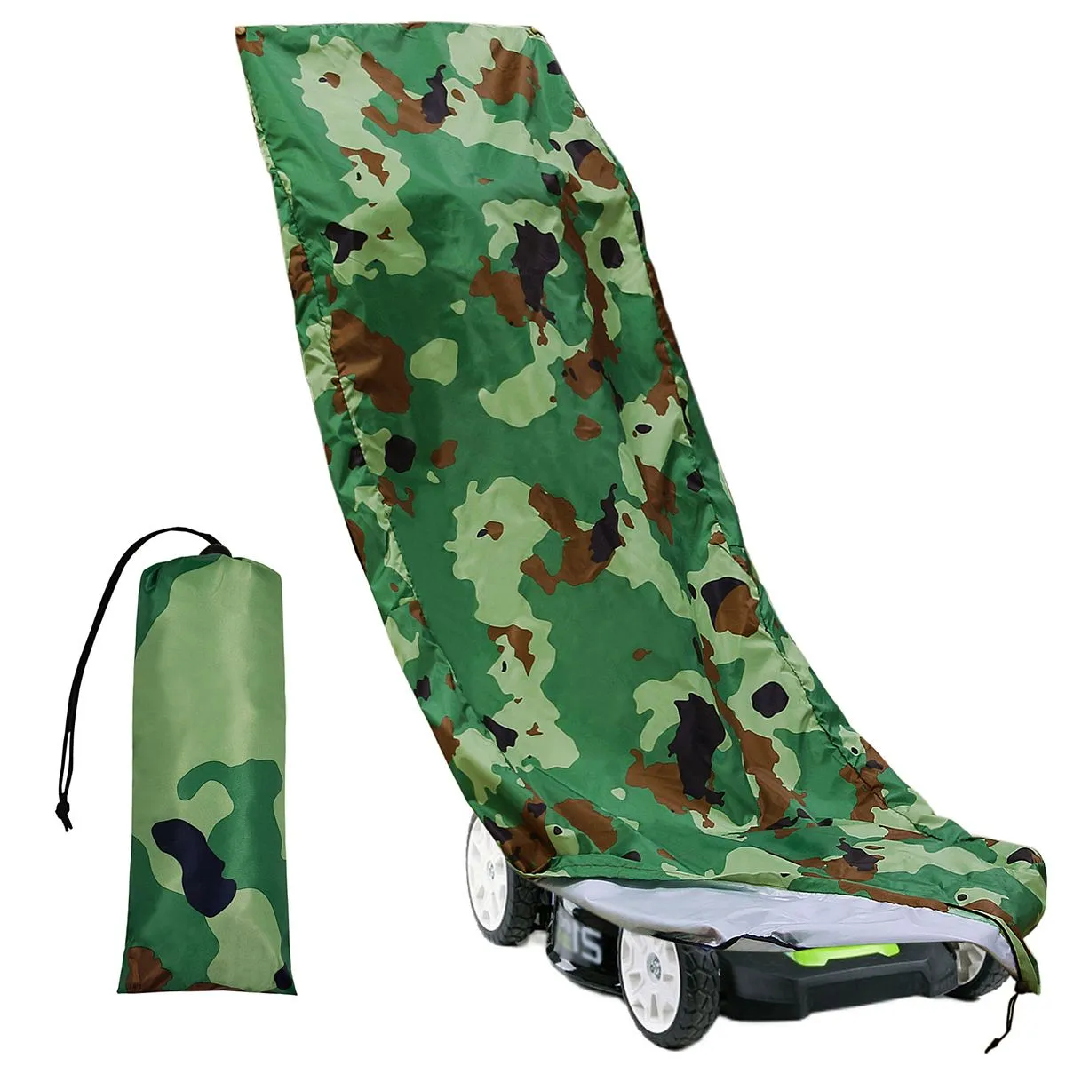 Camo Lawn Mower Cover 76x44x25 Inch Polyester