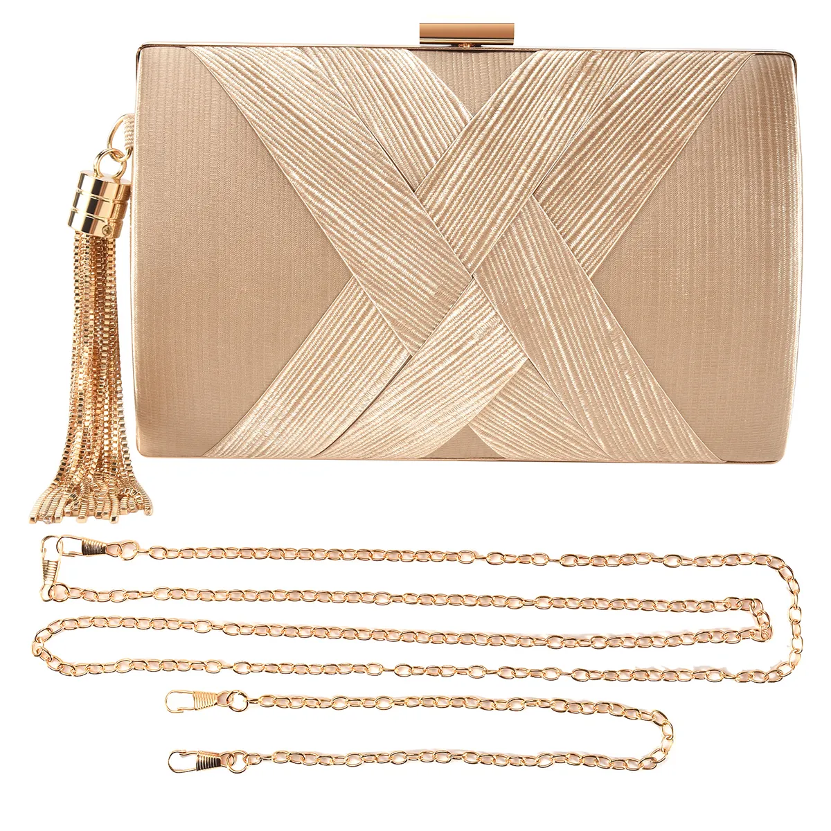 Tassel Ladies Clutch Bag Shoulder Handbags For Phone Purse Gold