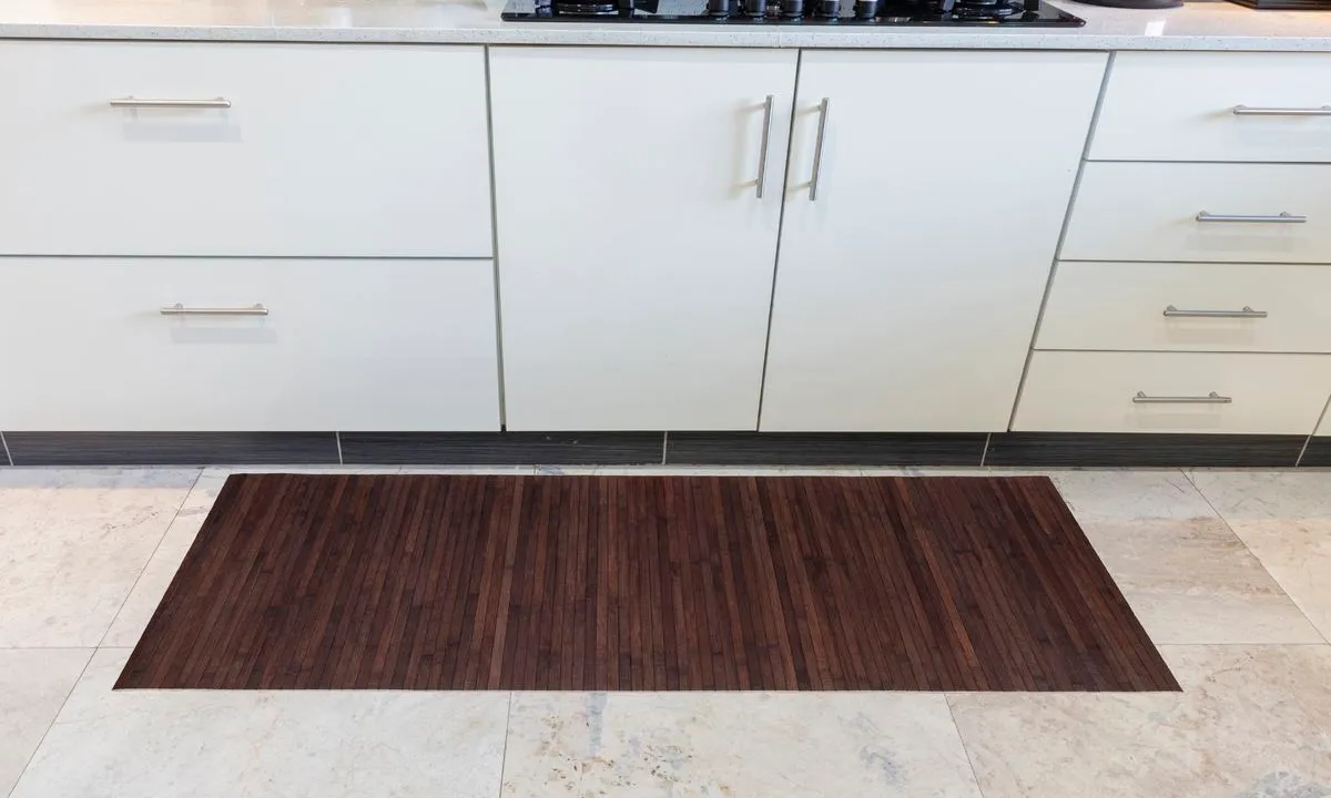 Creative Deco Large Bamboo Mat - 150cm X 50cm - Mocha Brown