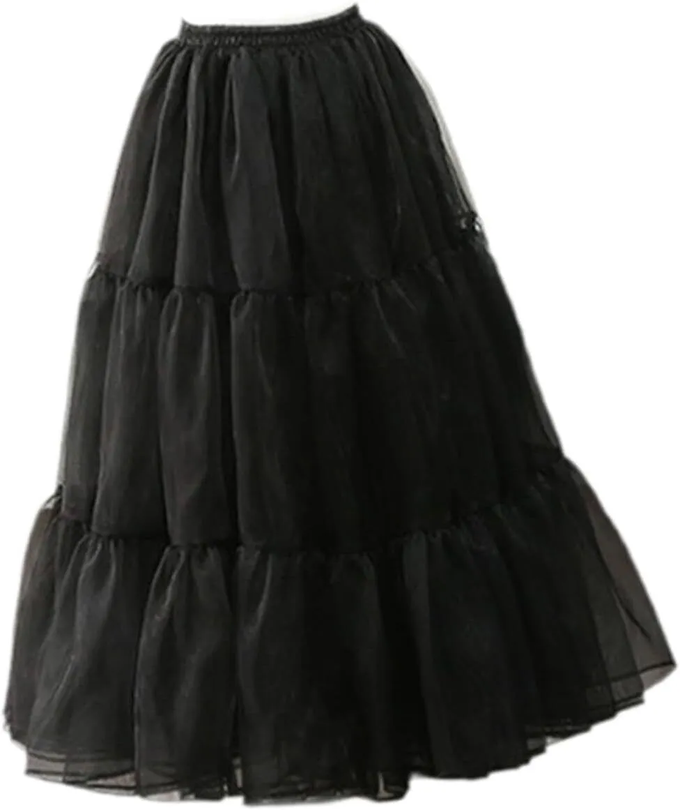 Women's Petticoat Trendy for Evening Dresses Wedding Cosplay - Black