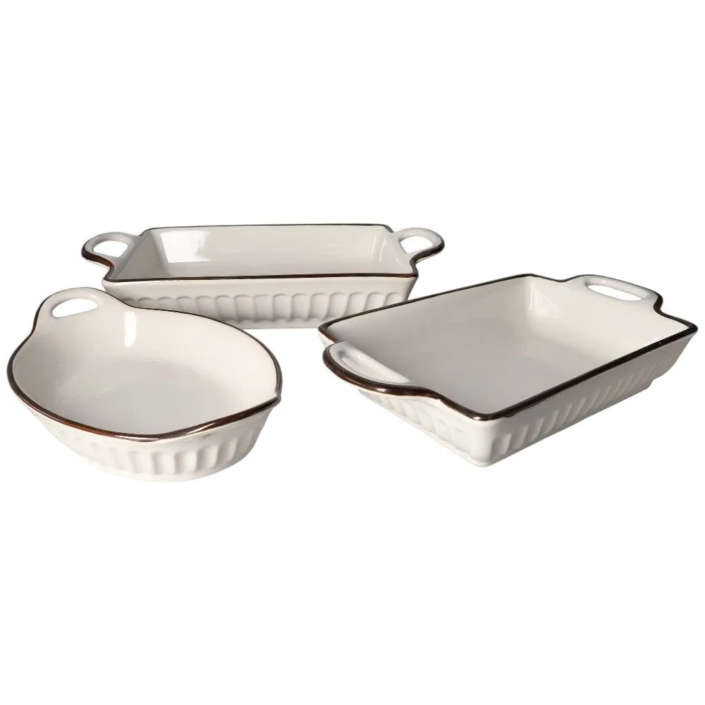 Bakeware Ceramic Casserole Set 3 Piece