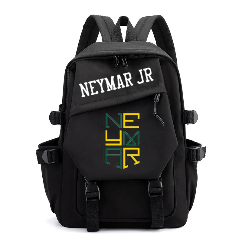 Football Star Backpack Sports Merchandise Neymar JR Nylon School Bag - Black