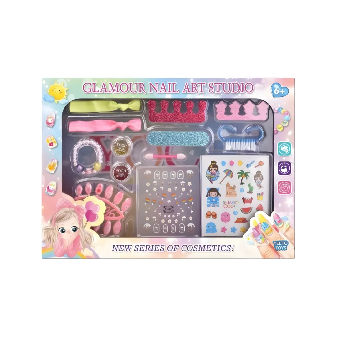 Glamour Nail Art Studio Kit with Press-On Nails - Toys for Girls