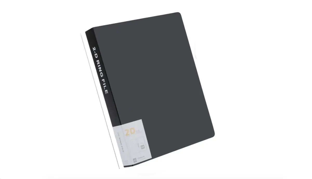 2PCS A4 Binder Folder 2-ring File Binder File Folder Cover Office Organizer - Black