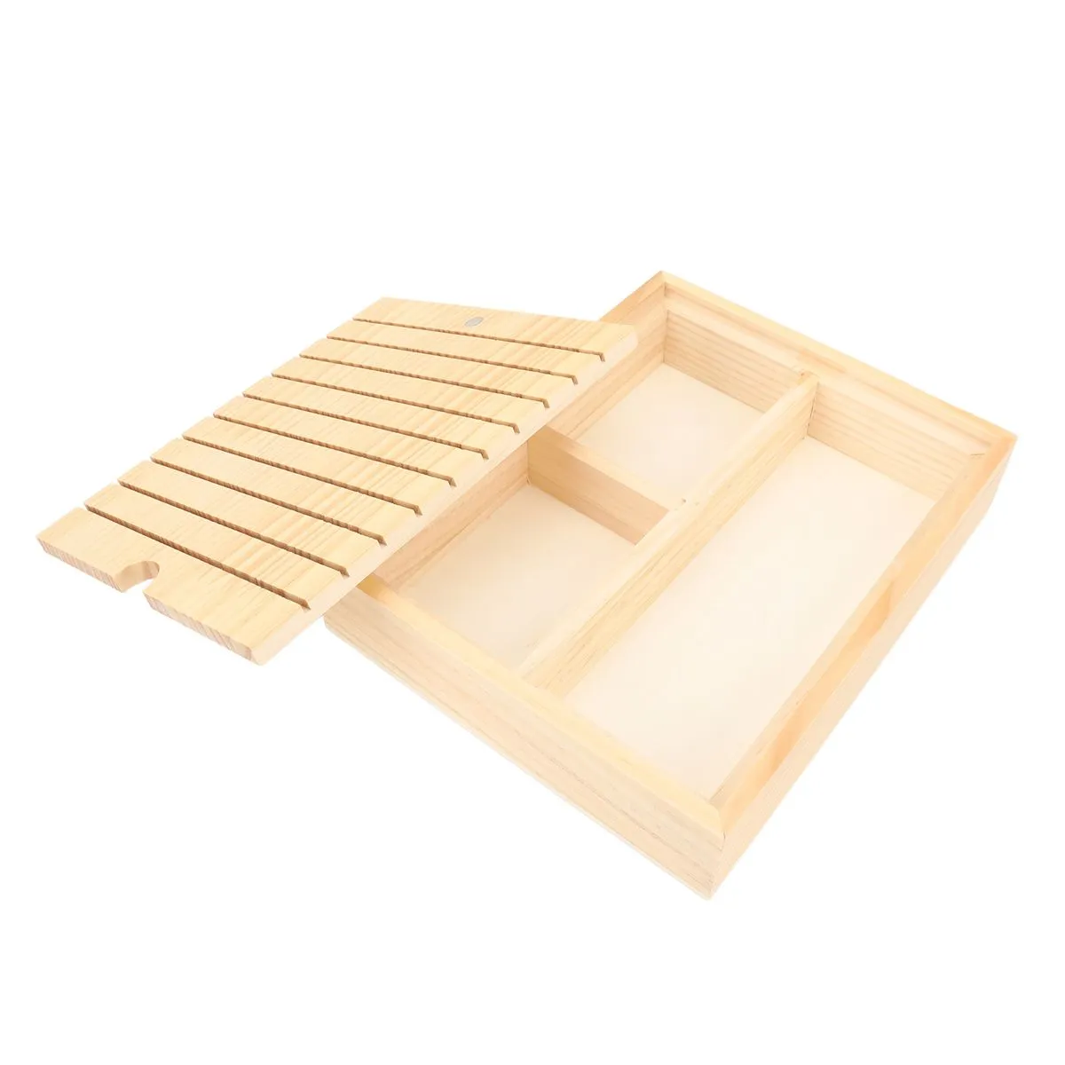 Wooden Needlework Box with Cover Sewing Tool Organizer