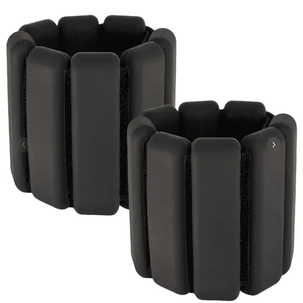 Adjustable Silicone Weighted Wrist Bracelets For Workouts - Black