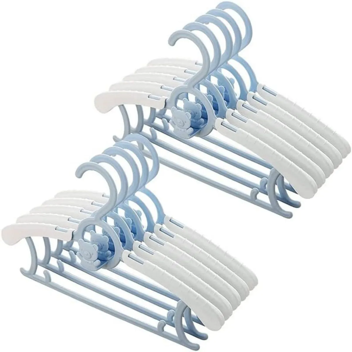 40Pieces Non Slip Baby Clothes Hanger Extendable for Newborn Clothes - Blue