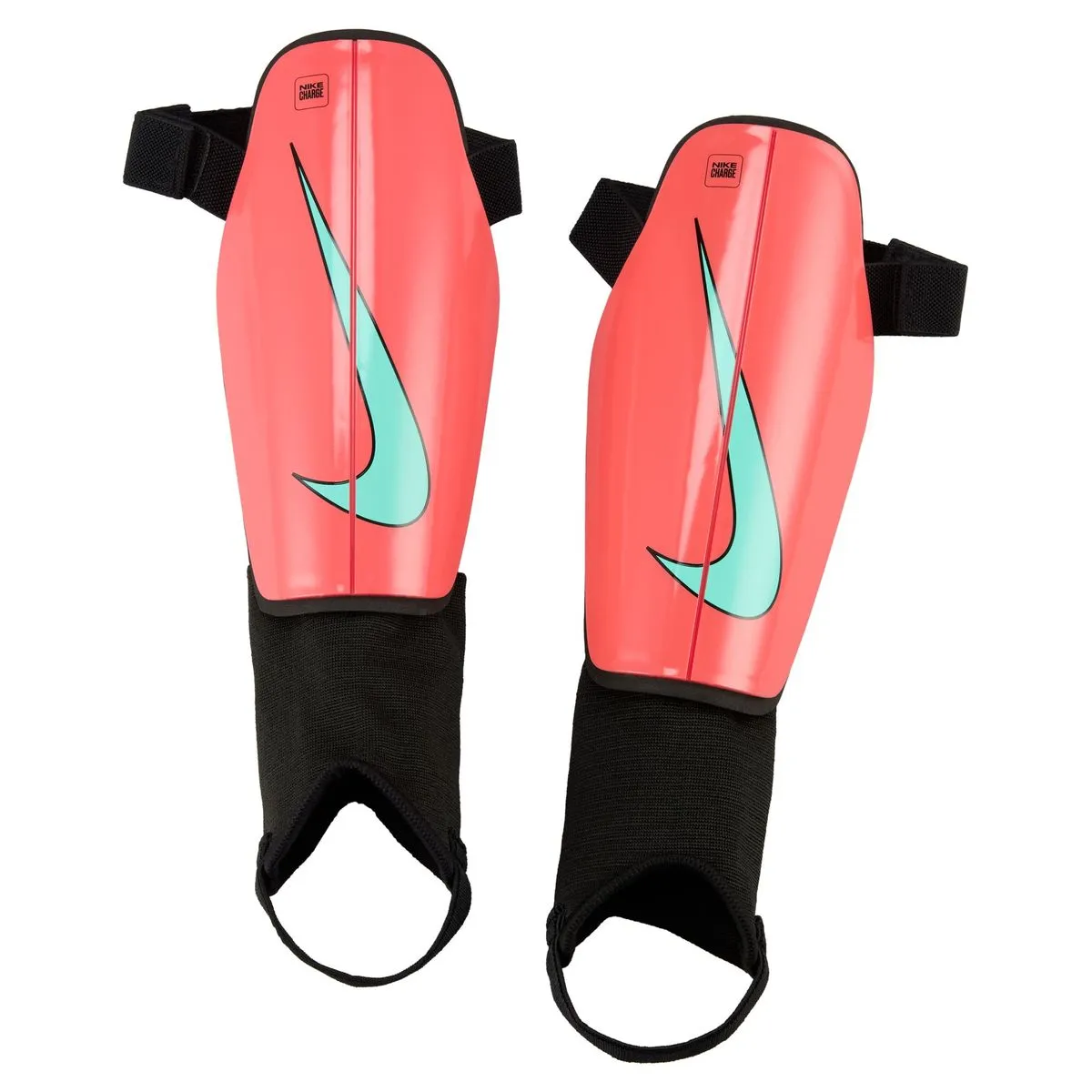 Nike Charge Soccer Shin Guards - Ember Glow/Black/Aurora Green