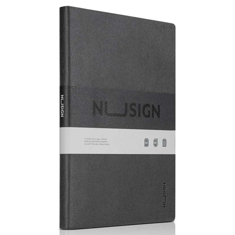 Deli Nusign Notebook A5 96 Sheet, Orange/Brown/Grey - Grey