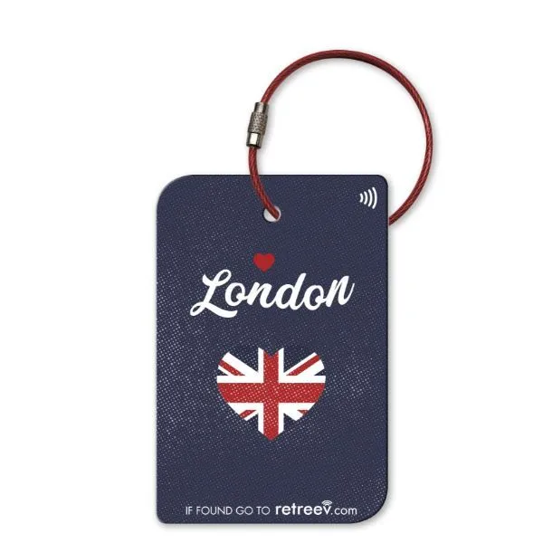 retreev - Smart Id Luggage Tag - Nfc and Qr Code Luggage Tags - Love London