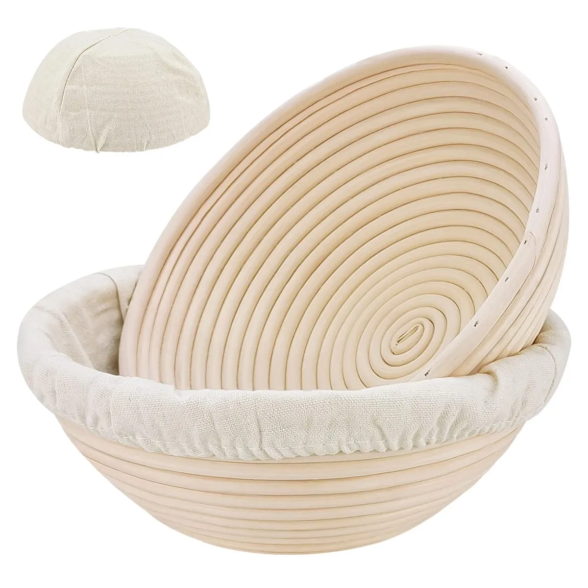 Round Sourdough Bread Bakery Basket Bread Banneton Proofing 30x8cm,2Piece