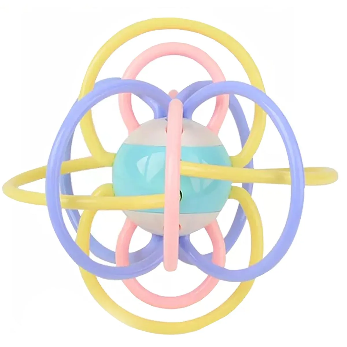 Soft Soothing Sensory Baby Infant Toy Ball Wire Rattle Teether Ring