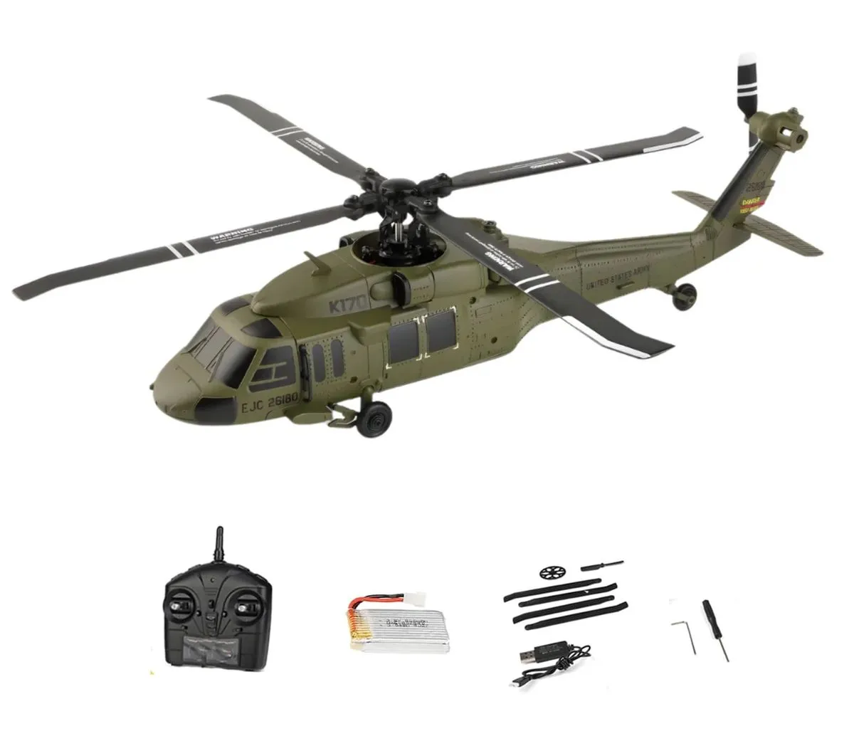 Remote Controlled Helicopter Military Style WL K170 - Adults