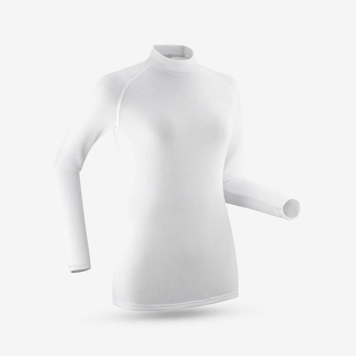 Wedze Women's Warm & Comfortable Ski Base Layer -100 - Greige & White