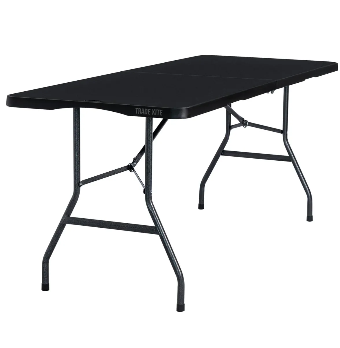 Trade Kite 6ft Heavy Duty Folding Table with Carry Handle, Indoor & Outdoor - Black