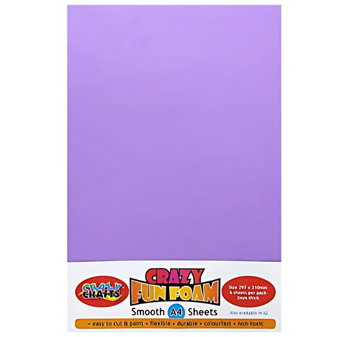 Crazy Crafts A4 Fun Foam 6pcs - Lilac