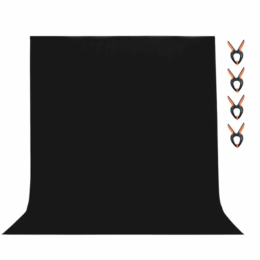 6M X 3M  Solid Black Backdrop Background for Photography Studio
