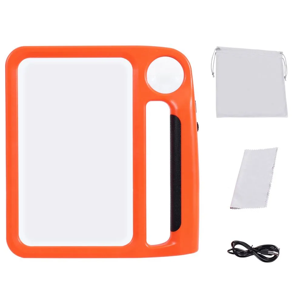 5X 10X Full Page Magnifying Glass for Reading, Rechargeable Magnifier - Red