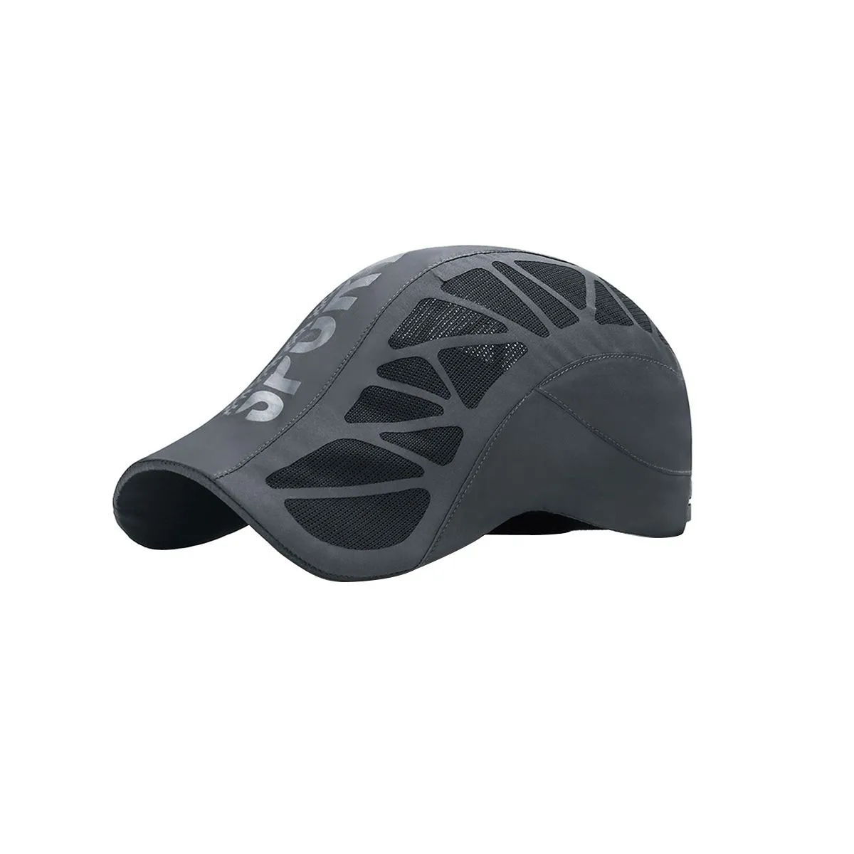 Men Grey Baseball Cap, Breathable Mesh Sunshade Quick Drying Hat