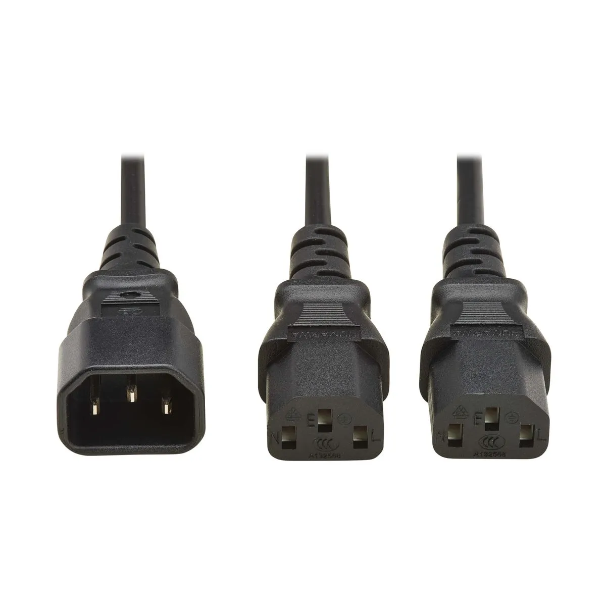 Power Cord Splitter, C14 to 2x C13 (Desktops, Kettles, Monitors) 1.5m