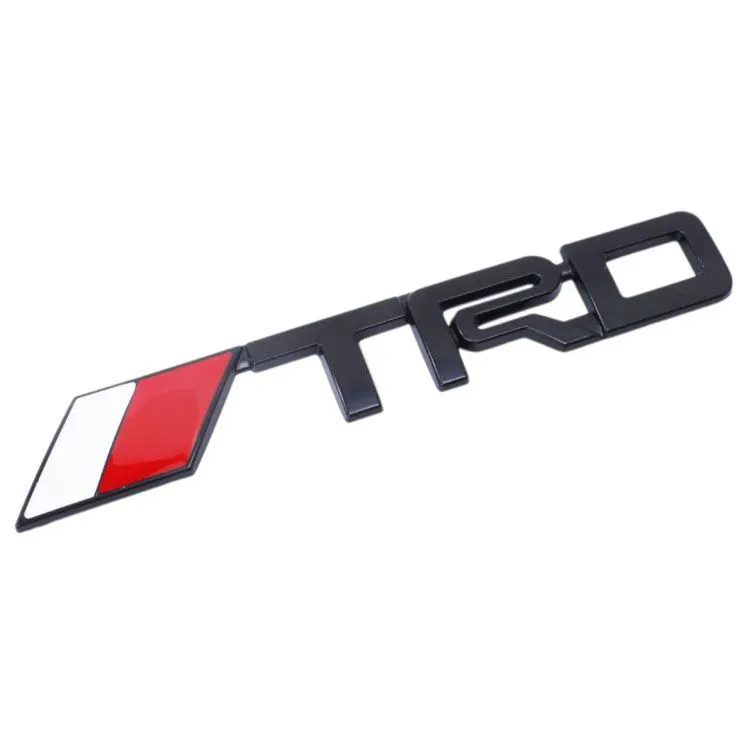 Universal TRD Motorsport Design Adhesive Decal Badge - Size: 14x2cm - Matt Black