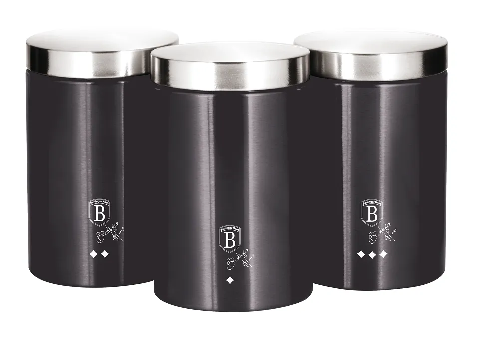 Berlinger Haus 3 Piece Premium Canister Set - Carbon Pro Edition