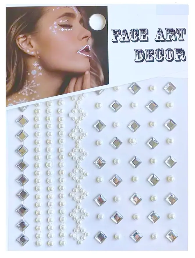 Glam Your Look - Body Face Art Adhesive Rhinestone Crystal & Pearl Stickers