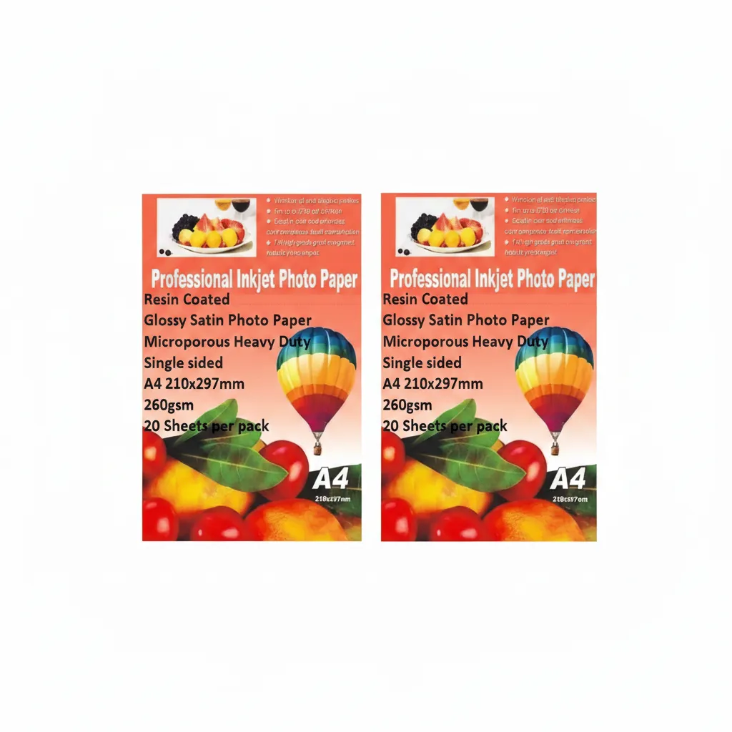 E-Box A4 Glossy Satin Photo Paper 260gsm - 20 Sheets - 2 Pack