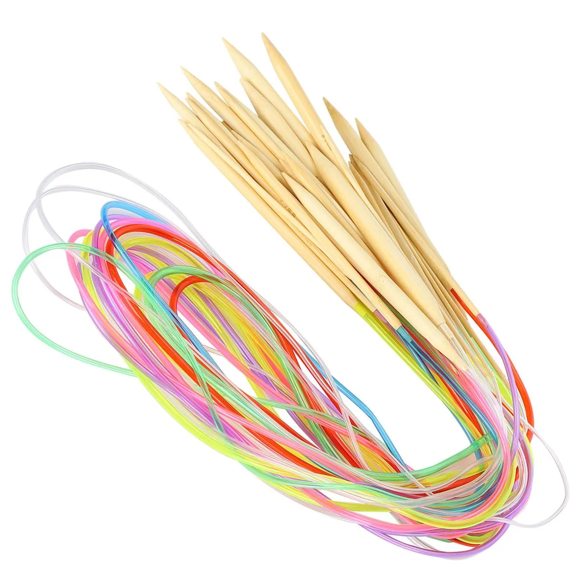 Bamboo Circular Knitting Needles 18Pcs Set