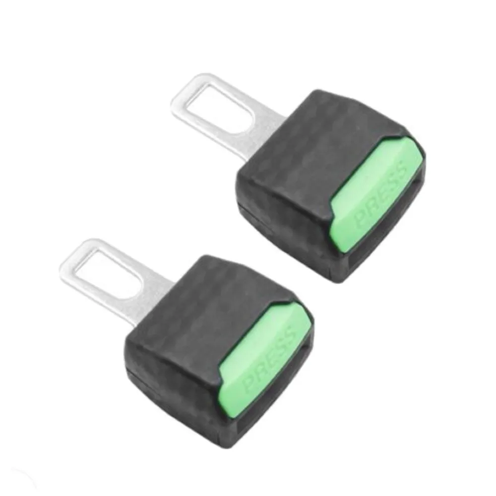Automotive Safety Car Seat Belt Buckle Clip Extender Thick Green - Set of 2