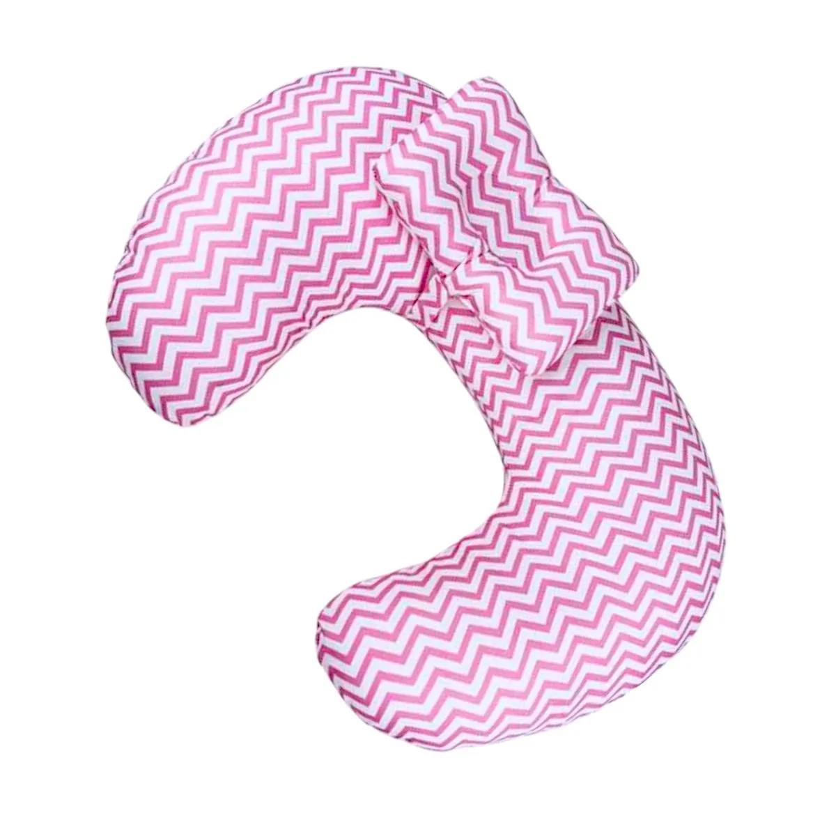 Nursing Pillow with Baby Cushion & Detachable Headrest - Pink