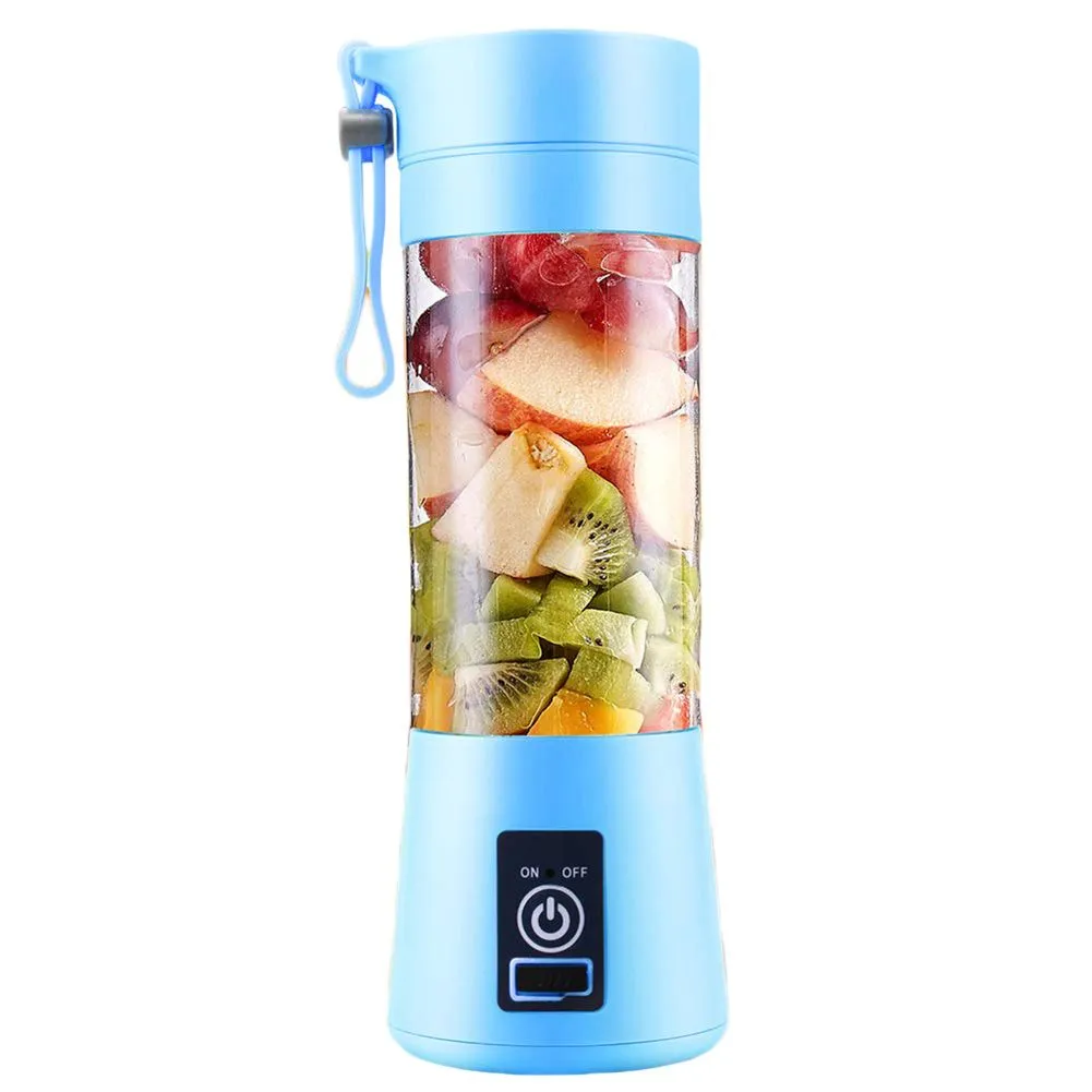 Portable Blender, Eletric USB Juicer Cup, Fruit, Smoothie, Baby Food 380ml - Blue