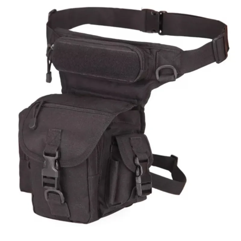 Waterproof Camping And Outdoor Leg Waist Bag Pouch - Black