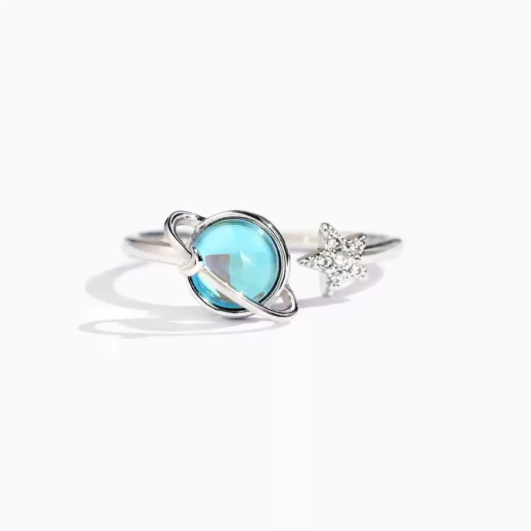 Rotating planet ring for women, stress-relieving ring, anti-stress ring